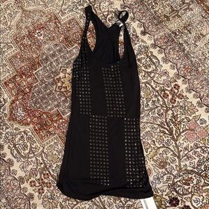 Top shop black tank with detailing small